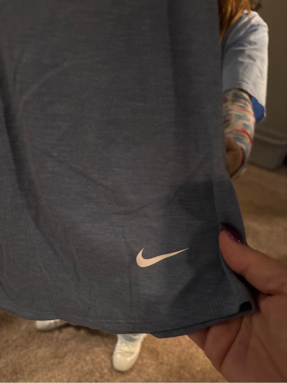 Nike Blue Women's Racerback Tank with White Straps - Picture 2 of 6